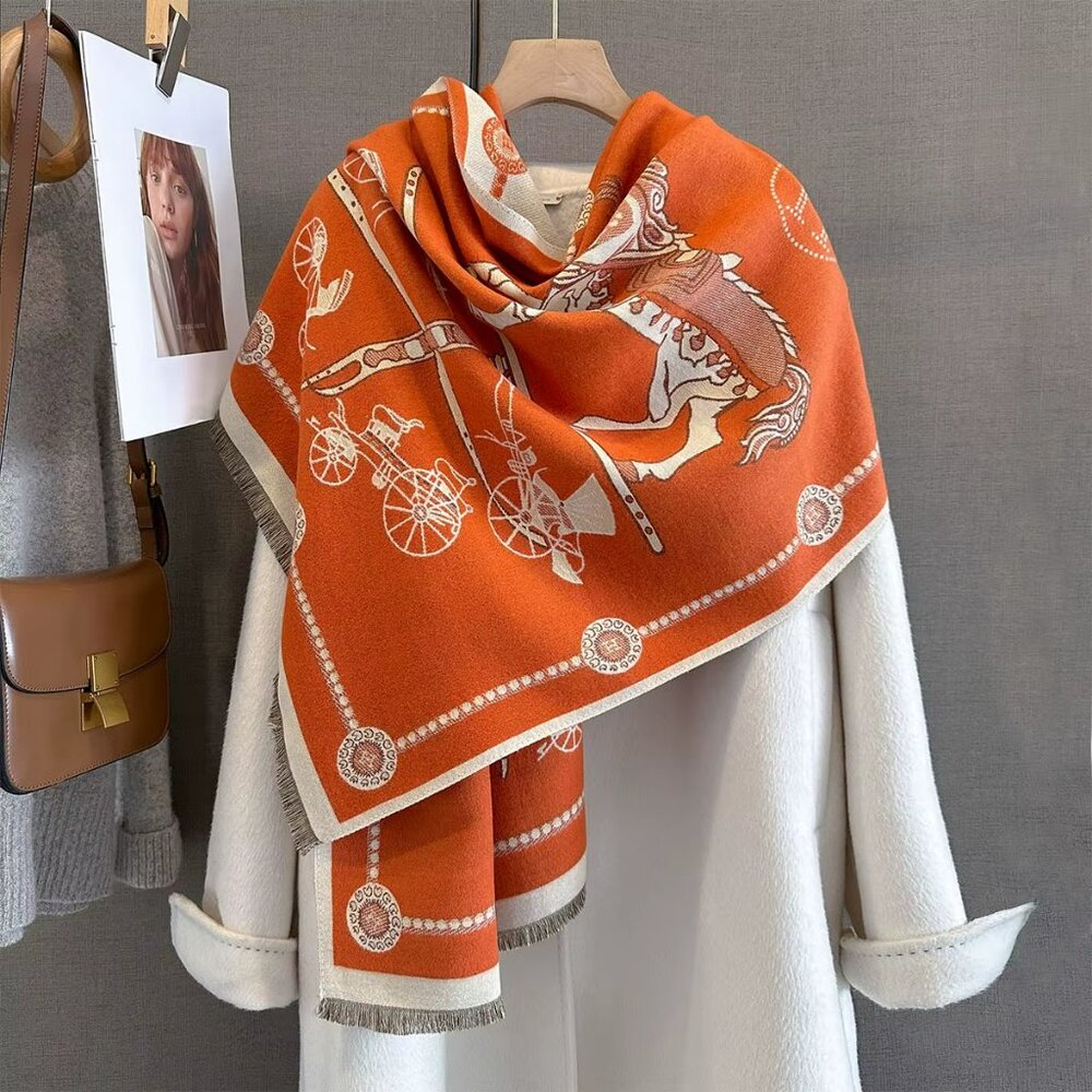 NEW! EXQUISITE CASHMERE BLEND SCARF WRAP - Picture 6 of 9